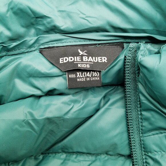 Eddie Bauer Boys Packable Jacket Size XL (14/16) – Green – Lightweight Windbreak - Picture 15 of 16